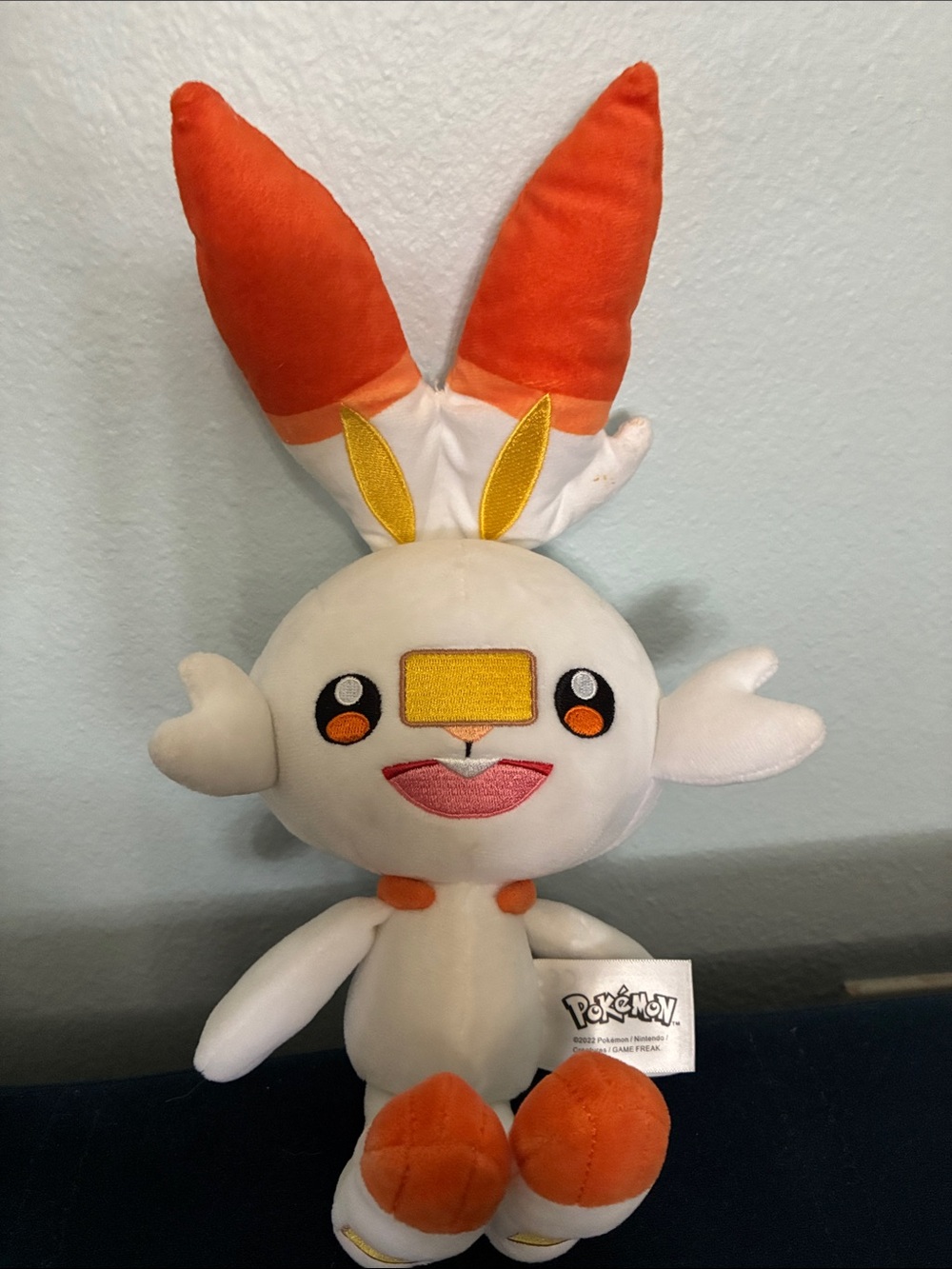 Pokemon White and Orange Scorbunny Soft Plush